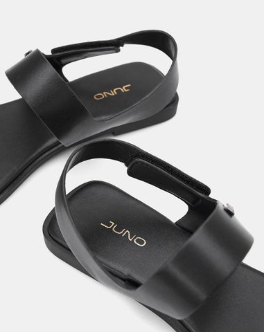  Giày Sandal Đế Bệt Quai Ngang Phối Khóa Trang Trí 