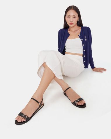  Giày Sandal Bệt Trang Trí Khoá 