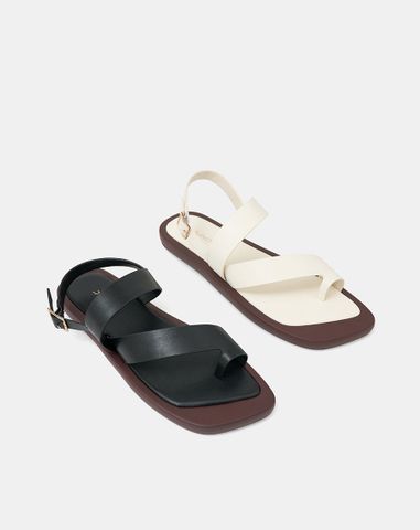  Giày Sandal Đế Bệt Quai Xỏ Ngón Cách Điệu 