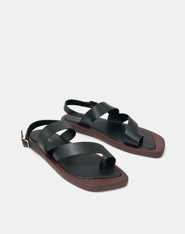  Giày Sandal Đế Bệt Quai Xỏ Ngón Cách Điệu 