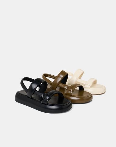  Giày Sandal Đế Bằng Quai Ngang 