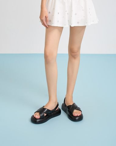  Giày Sandal Quai Chéo Hiệu Ứng Phồng 