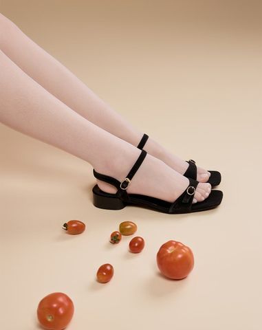  Giày Sandal Quai Đắp Phối Khóa Oval 