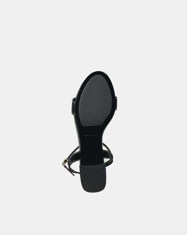  Giày Sandal Gót Vuông Quai Ngang Bản Lớn Quai Cổ Chân 