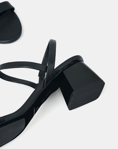  Giày Sandal Gót Thấp Quai Ngang 