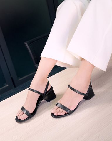  Giày Sandal Gót Thấp Quai Ngang 