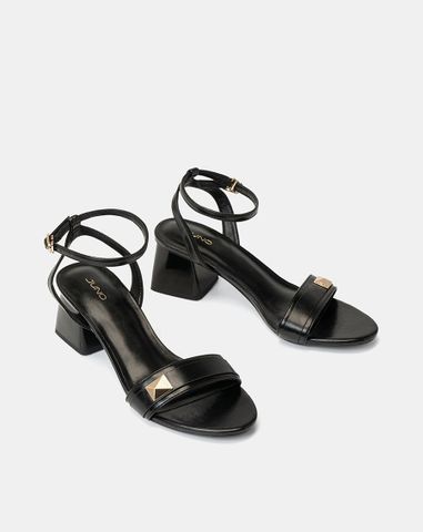  Giày Sandal Gót Vuông Phối Khóa Trang Trí 