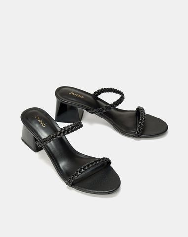  Giày Sandal Gót Vuông Quai Thắt 
