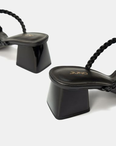 Giày Sandal Gót Vuông Quai Thắt 