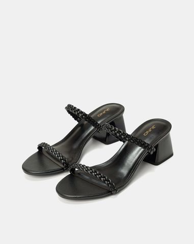  Giày Sandal Gót Vuông Quai Thắt 
