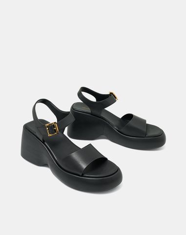  Giày Sandal Đế Xuồng Quai Ngang Quai Cổ Chân 