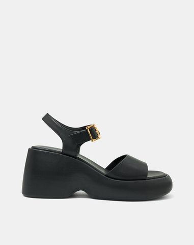  Giày Sandal Đế Xuồng Quai Ngang Quai Cổ Chân 