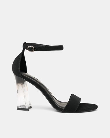  Giày Sandal Gót Trụ Quai Cổ Chân Phối Quai Ngang 