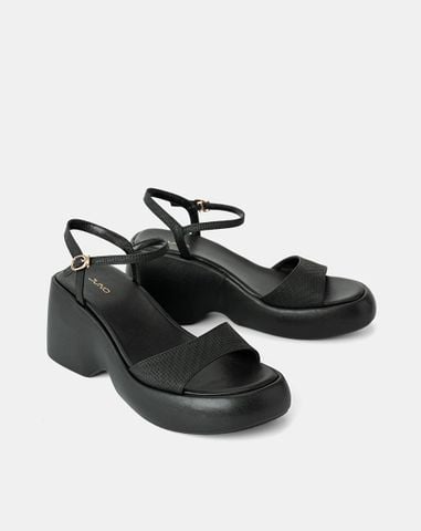  Giày Sandal Xuồng Quai Bản Lớn Phối Quai Cổ Chân 