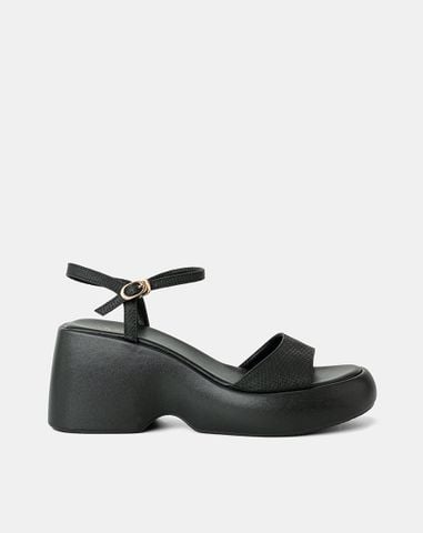  Giày Sandal Xuồng Quai Bản Lớn Phối Quai Cổ Chân 