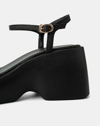  Giày Sandal Xuồng Quai Bản Lớn Phối Quai Cổ Chân 
