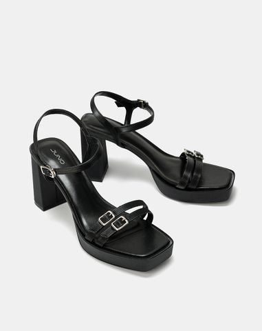  Giày Sandal Đế Đúp Phối Hai Quai Buckle 