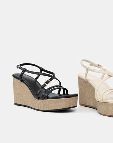 Giày Sandal Đế Xuồng Quai Cách Điệu 