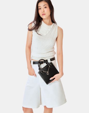  Túi form vuông dây xích trang trí 