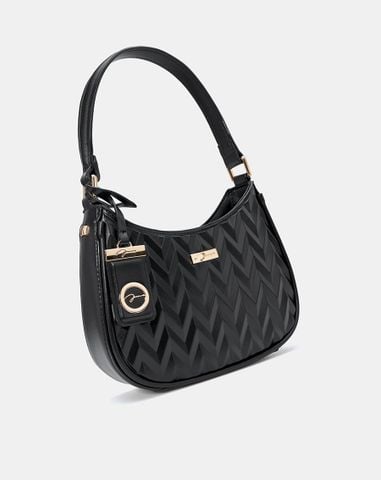  Túi Xách Nhỏ Hobo Dập Hoạ Tiết Phối Charm 