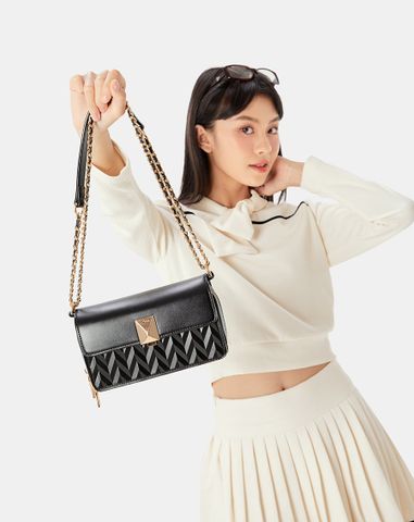  Túi Xách Nhỏ Dáng Chữ Nhật Dập Hoạ Tiết Trang Trí 