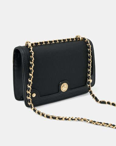  Túi Xách Nhỏ Phối Si Hoạ Tiết Sọc 