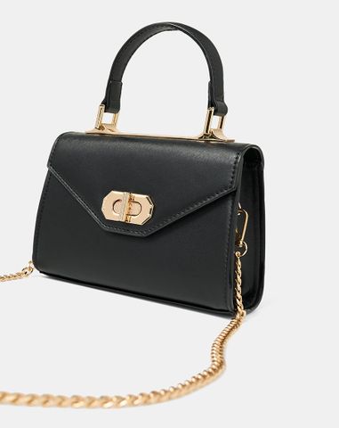  Túi Xách Nhỏ Top Handle Phối Khoá Trang Trí 