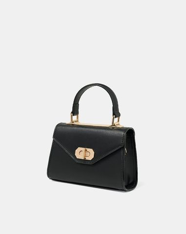  Túi Xách Nhỏ Top Handle Phối Khoá Trang Trí 