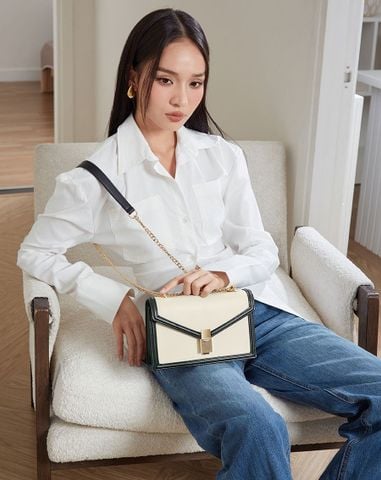  Túi Xách Nhỏ Nắp Gập Trang Trí Khoá 