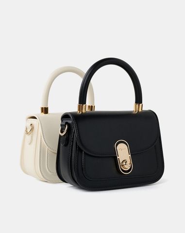  Túi Xách Nhỏ Top Handle Phối Khoá Xoay Trang Trí 