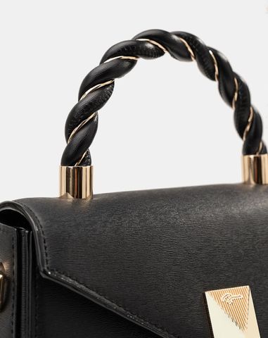  Túi Xách Nhỏ Tay Cầm Xoắn Phối Charm Trang Trí 