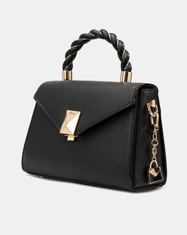  Túi Xách Nhỏ Tay Cầm Xoắn Phối Charm Trang Trí 