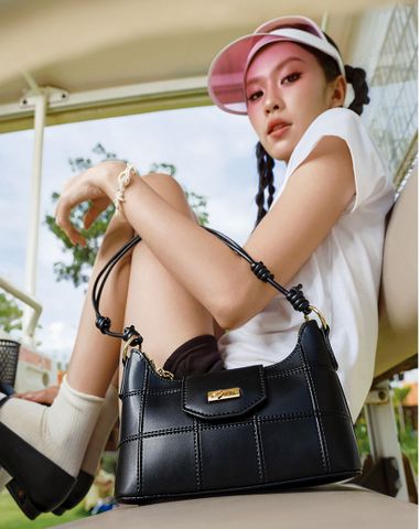  Túi Xách Nhỏ Dập Hoạ Tiết Ô Vuông 