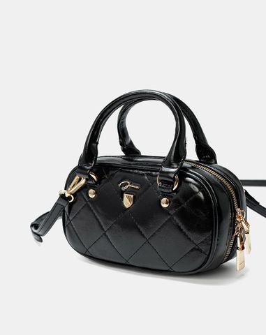  Túi Xách Nhỏ Bowling Top Handle Phối Khoá Trang Trí 