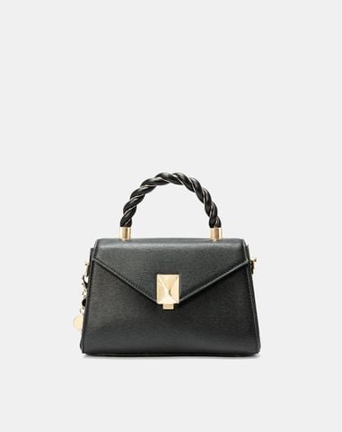  Túi Xách Nhỏ Tay Cầm Xoắn Phối Charm Trang Trí 