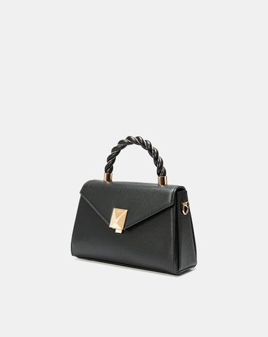  Túi Xách Nhỏ Tay Cầm Xoắn Phối Charm Trang Trí 