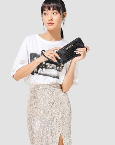  Ví Phối Vân Da Cá Sấu 