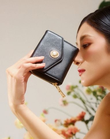  Ví Nắp Tam Giác Trang Trí Khoá Tròn Juno 