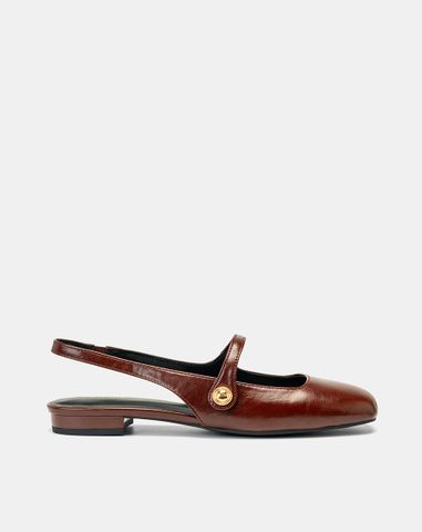  Giày Búp Bê Slingback Mũi Tròn 