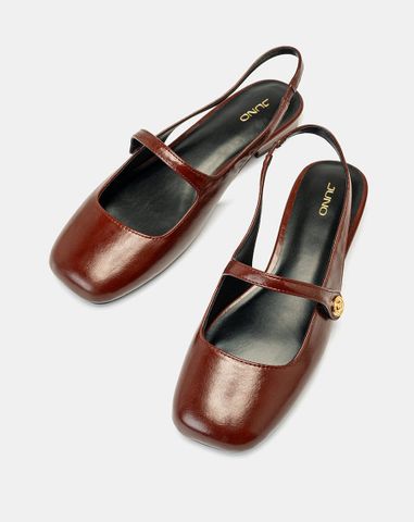  Giày Búp Bê Slingback Mũi Tròn 