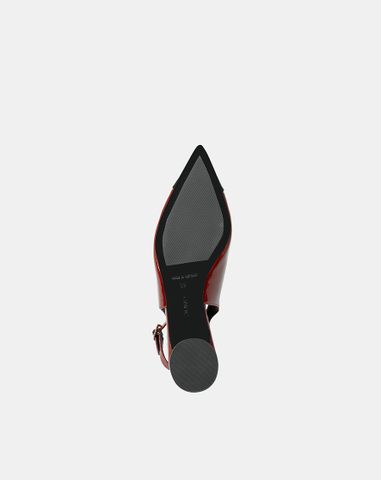  Giày Cao Gót Slingback Mũi Nhọn Phối Toecap 