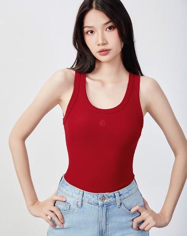  Áo thun tanktop thêu chữ J cách điệu 