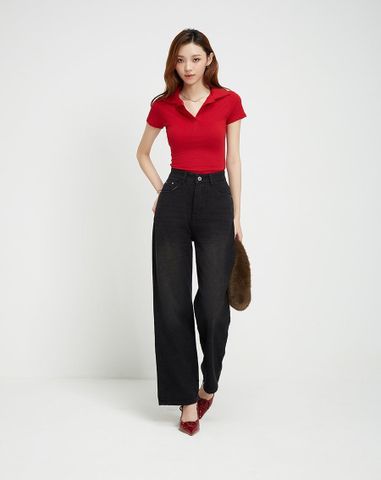  Áo thun cổ polo form ôm 