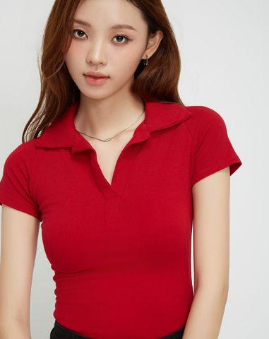  Áo thun cổ polo form ôm 