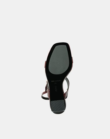  Giày Sandal Gót Vuông Quai Ngang Phối Khóa Trang Trí 