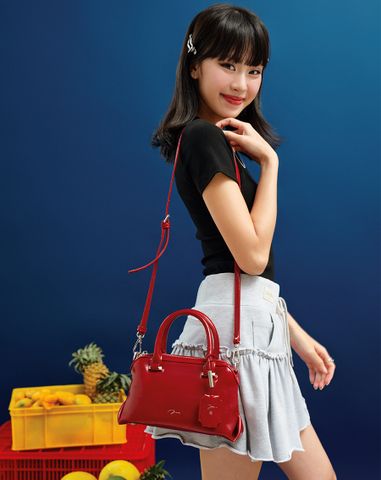  Túi Xách Nhỏ Top Handle Phối Charm 