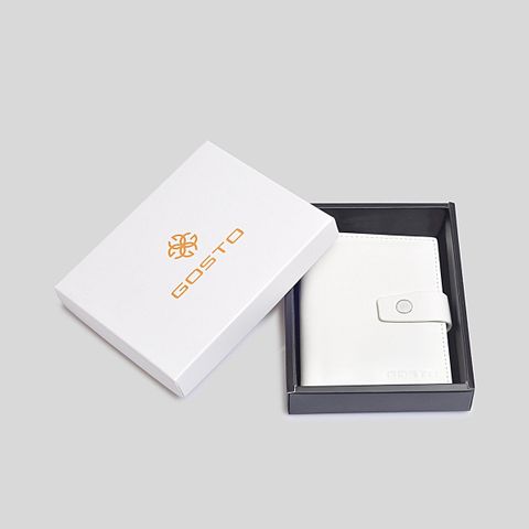  Ví Gosto Da Thật Nữ Màu Trắng GBWW00300TRG 