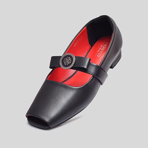  Giày Búp Bê Gosto Da Thật Nữ Màu Đen GFW019588DEN 