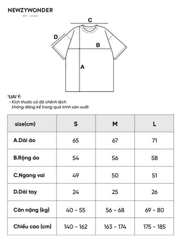  Áo thun unisex Newzy Wonder oversized 100% cotton in Newzy AfterSchool NZATH003 