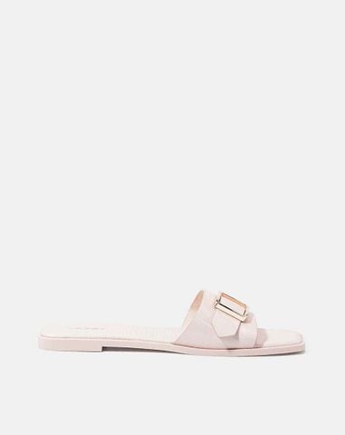  Dép mũi vuông khóa trang trí 